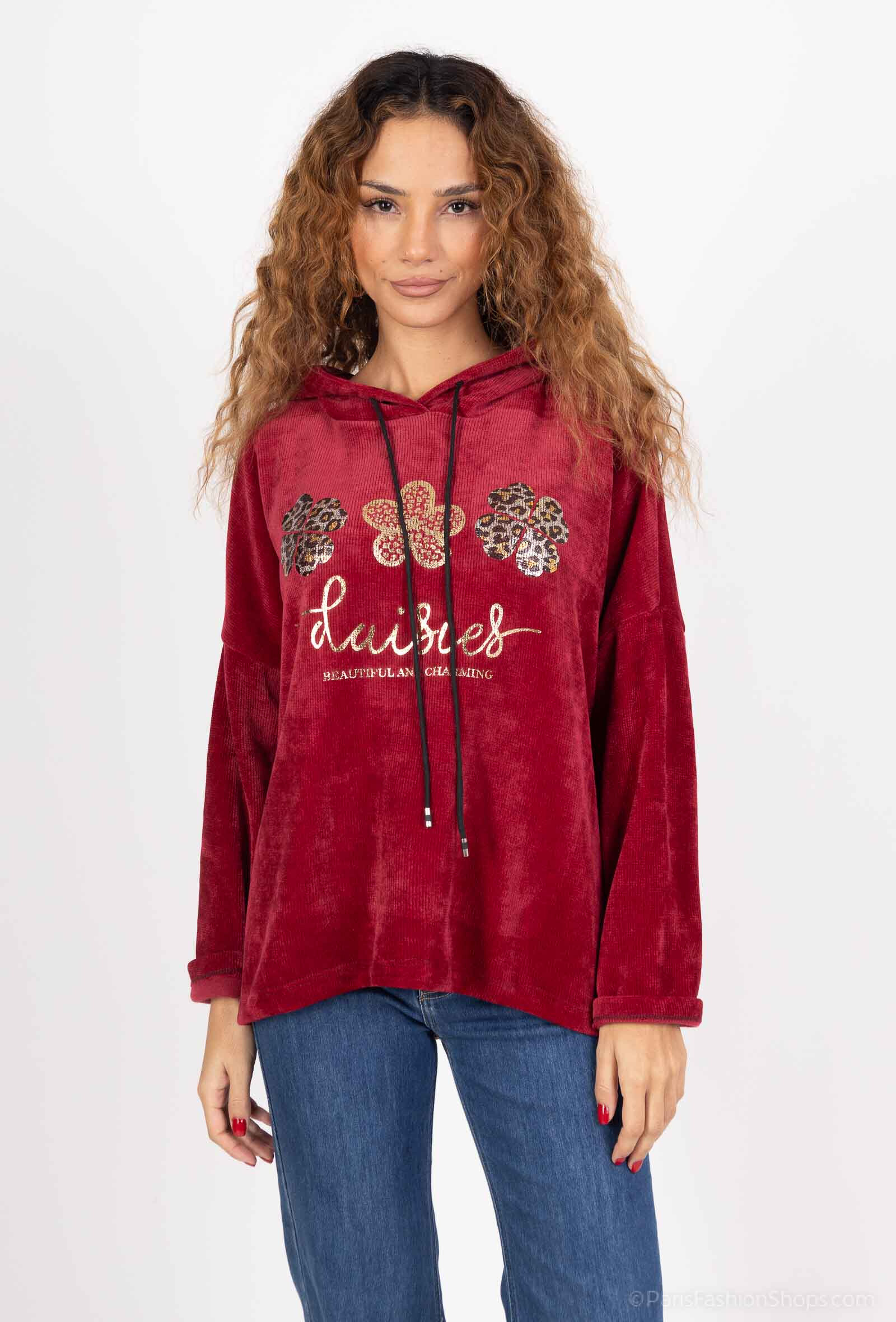 Wholesaler Chana Mod - Printed velvet sweatshirt