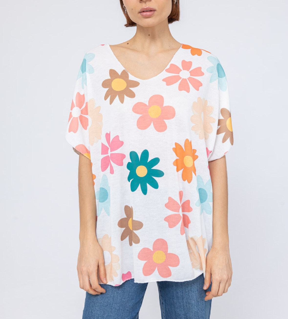 Grossiste Chana Mod - T-Shirt manche courte imprimé fleur