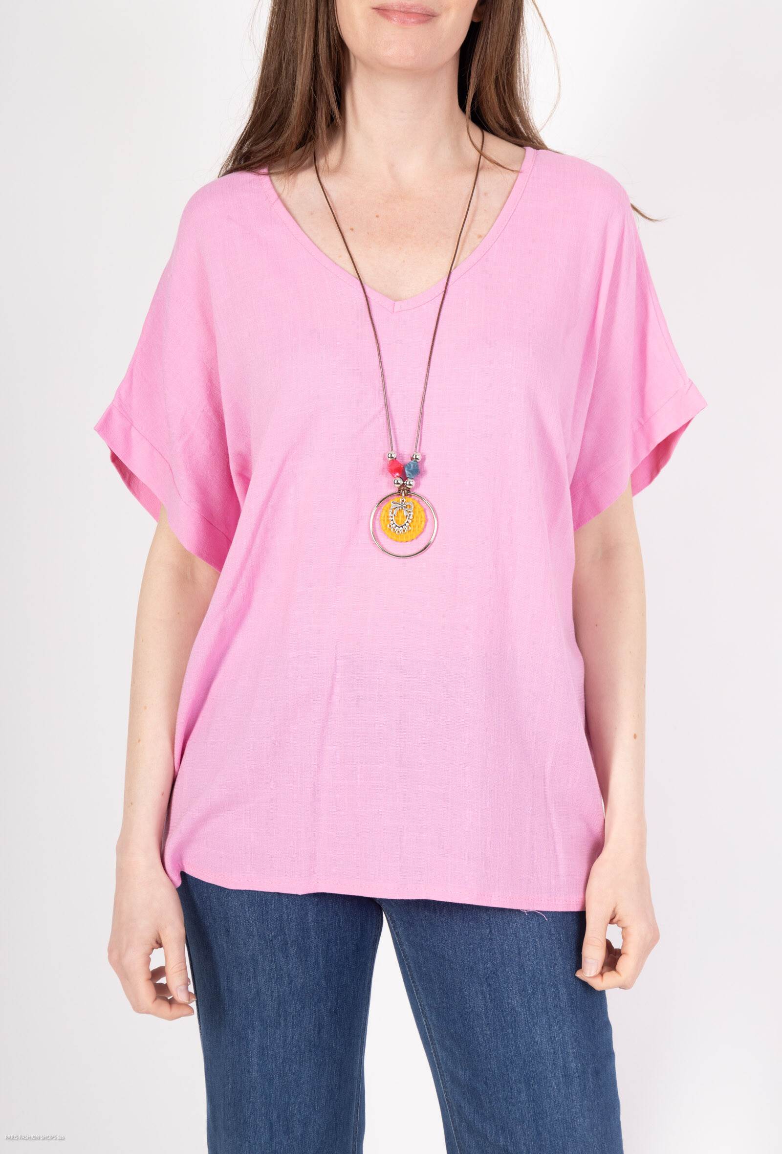 Wholesaler Chana Mod - Uni t-shirt with necklace