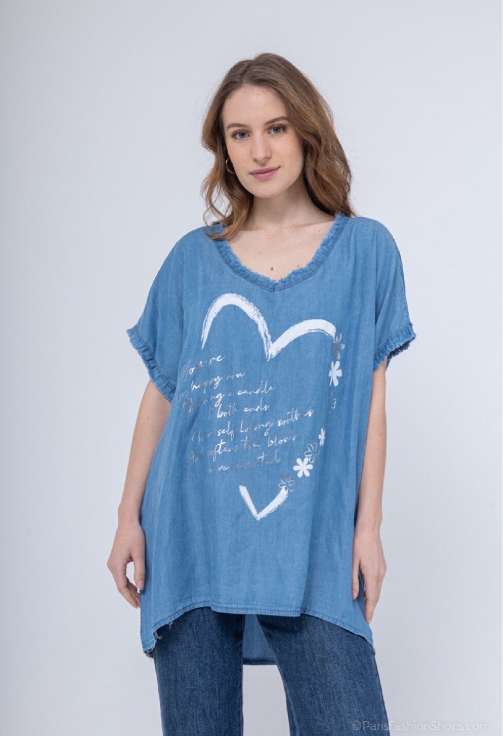Grossiste Chana Mod - T-shirt imprimé jean