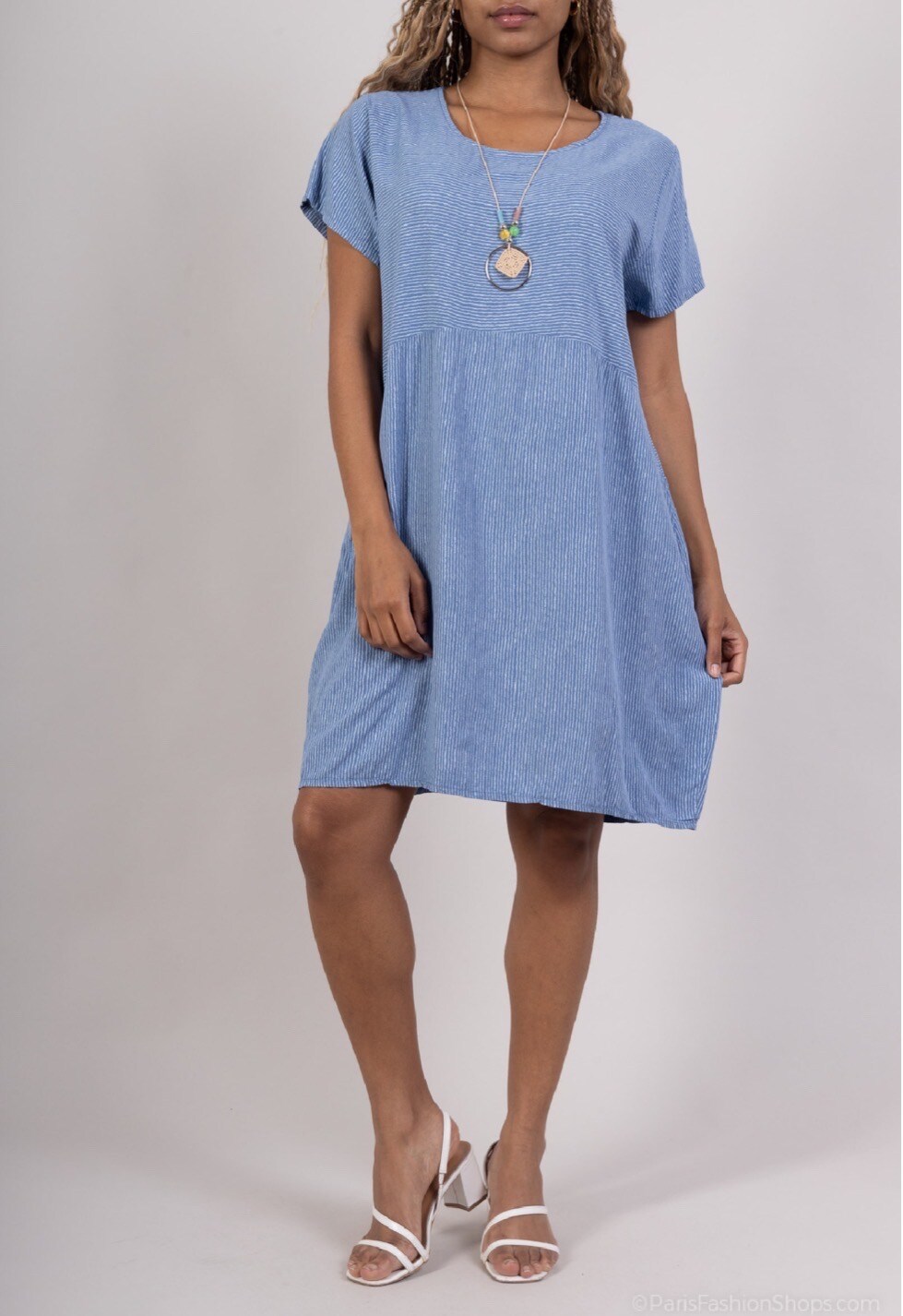 Grossista Chana Mod - Tunica a Righe con Collana