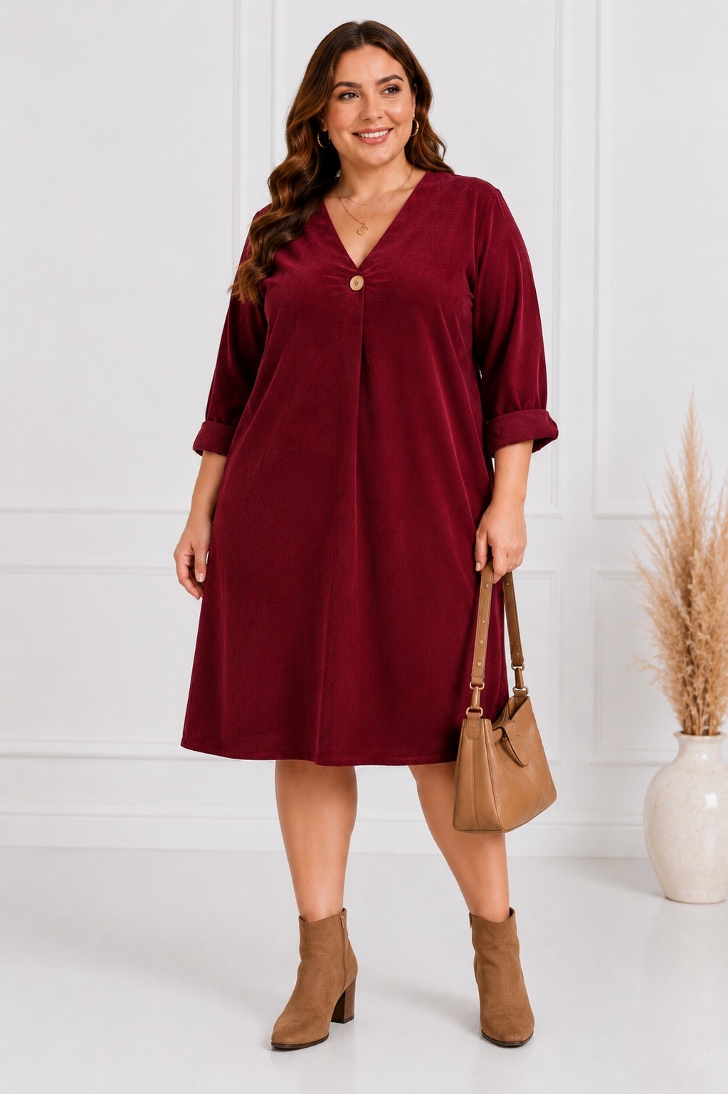 Grossiste Chana Mod - ROBE EN VELOURS COTELE LONGUEUR 100CM TOUR DE POITRINE 60CM LA ROBE POSSEDE 2 POCHES