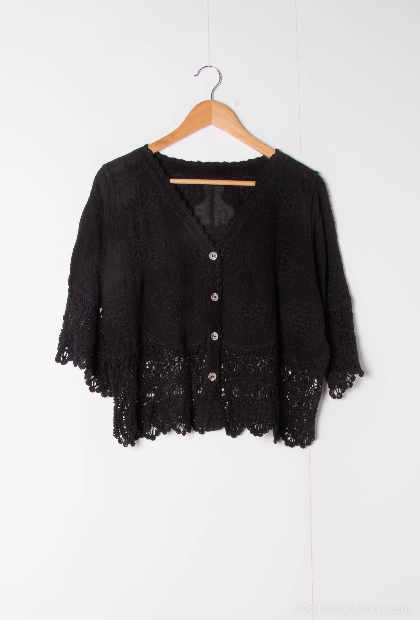 Grossiste Chana Mod - Veste dentelle imprimé fleurs