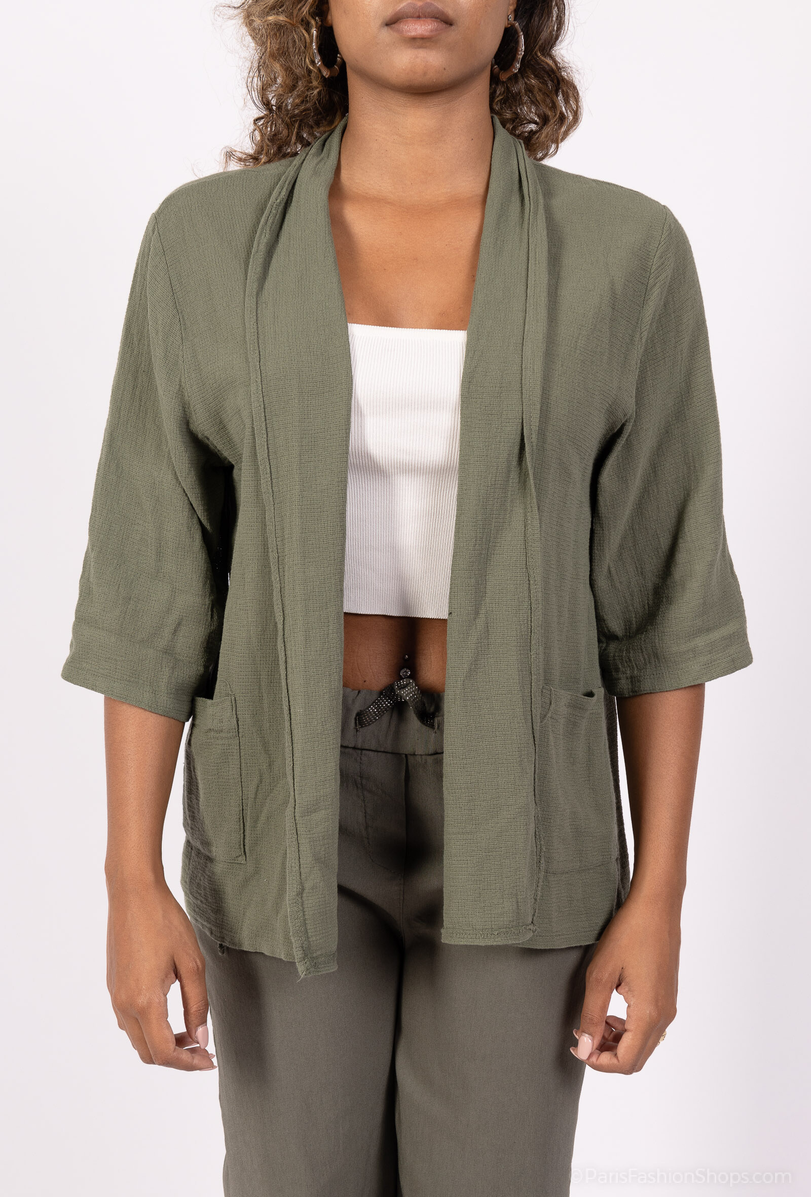 Großhändler Chana Mod - Einfache Jacke mit 2 Vordertaschen