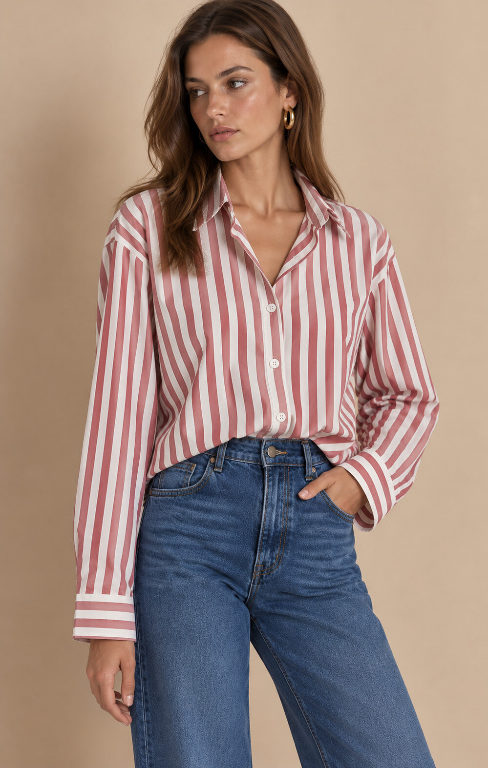 Grossista Charlior - Camicia classica a righe verticali