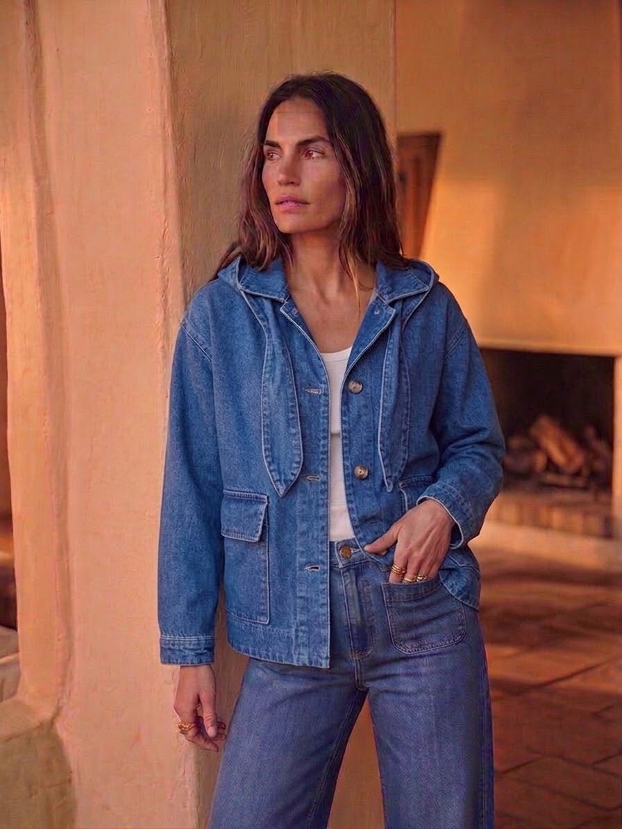 Grossista Charlior - Giacca di jeans con cappuccio rimovibile