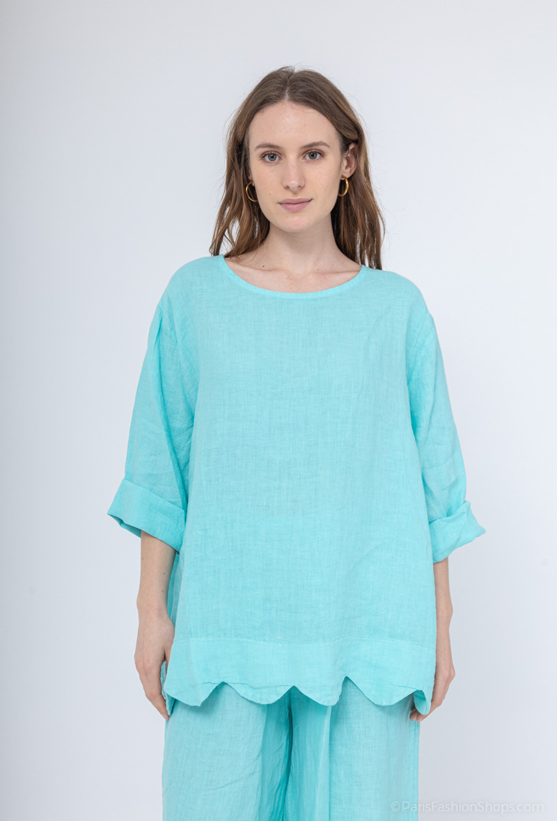Mayorista Charmante - Blusa de lino (hecha en Italia)