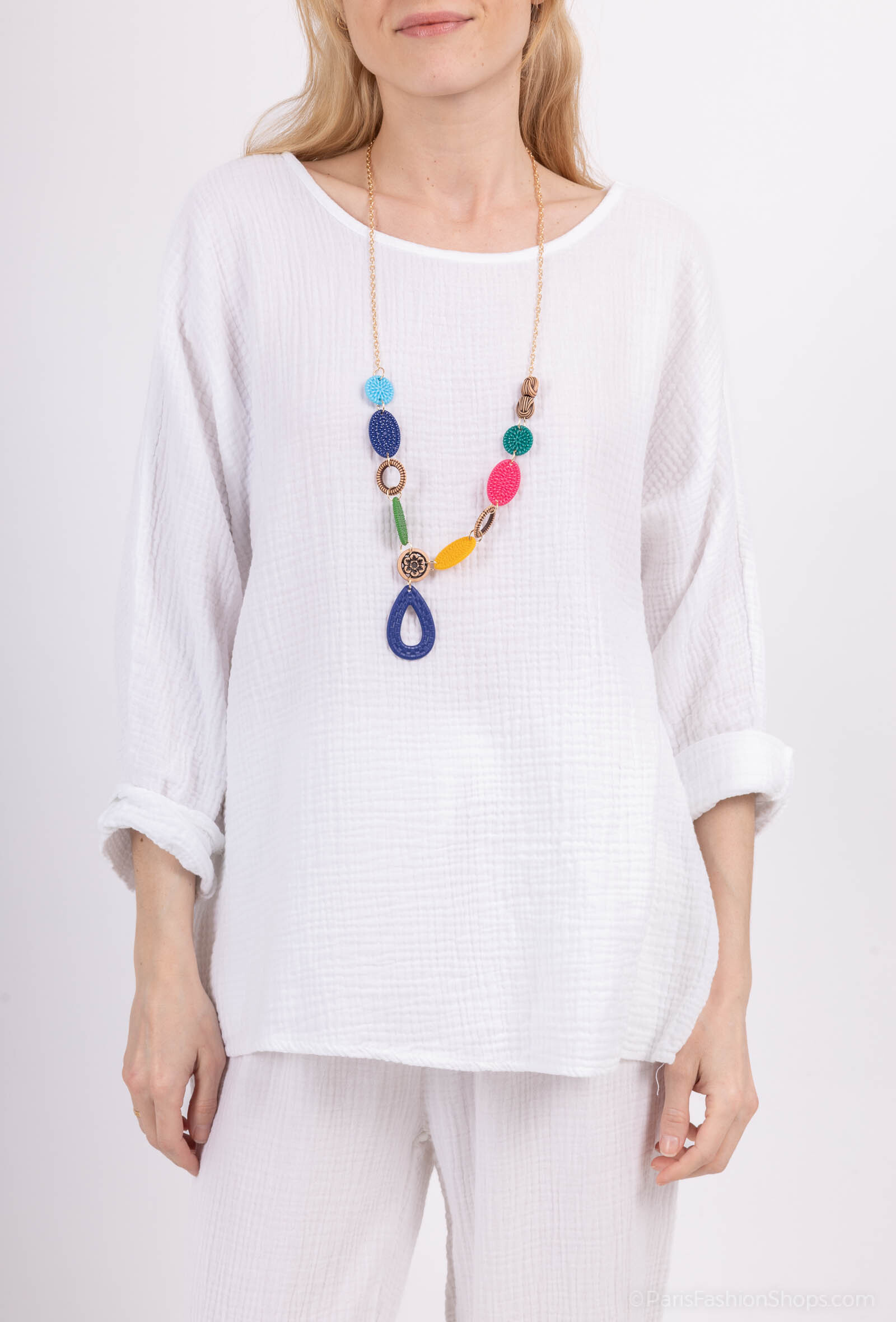 Wholesaler Charmante - Cotton gauze blouse (made in Italy)