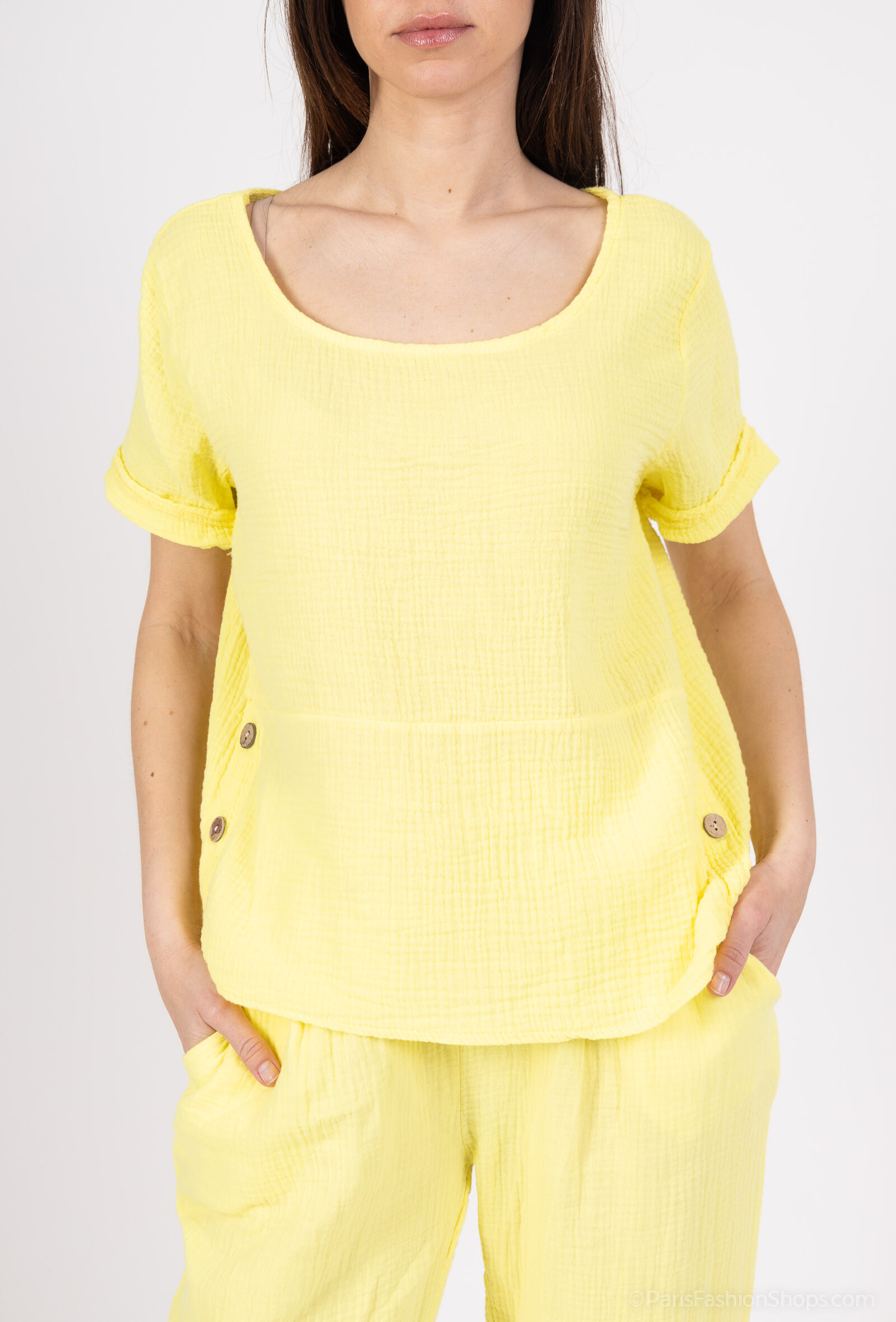 Wholesaler Charmante - Cotton gauze blouse (made in Italy)