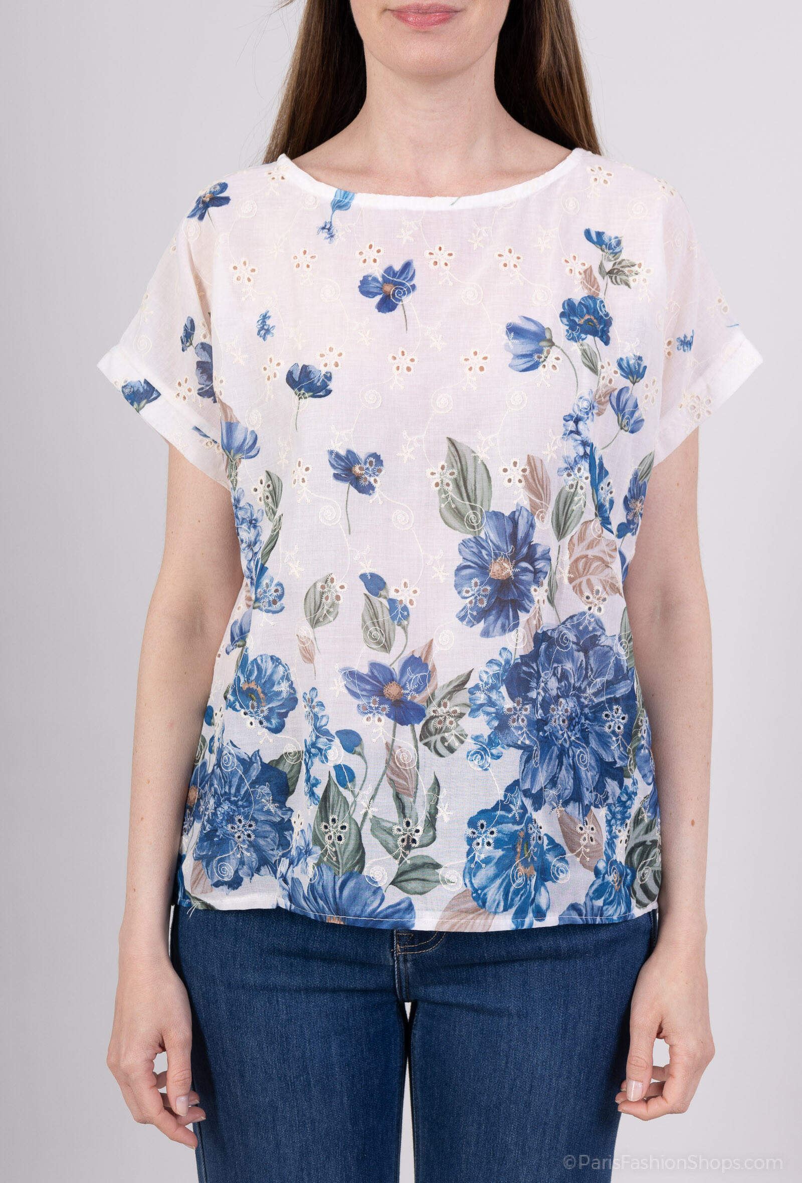 Wholesaler Charmante - Cotton embroidery blouse (Made in Italy)
