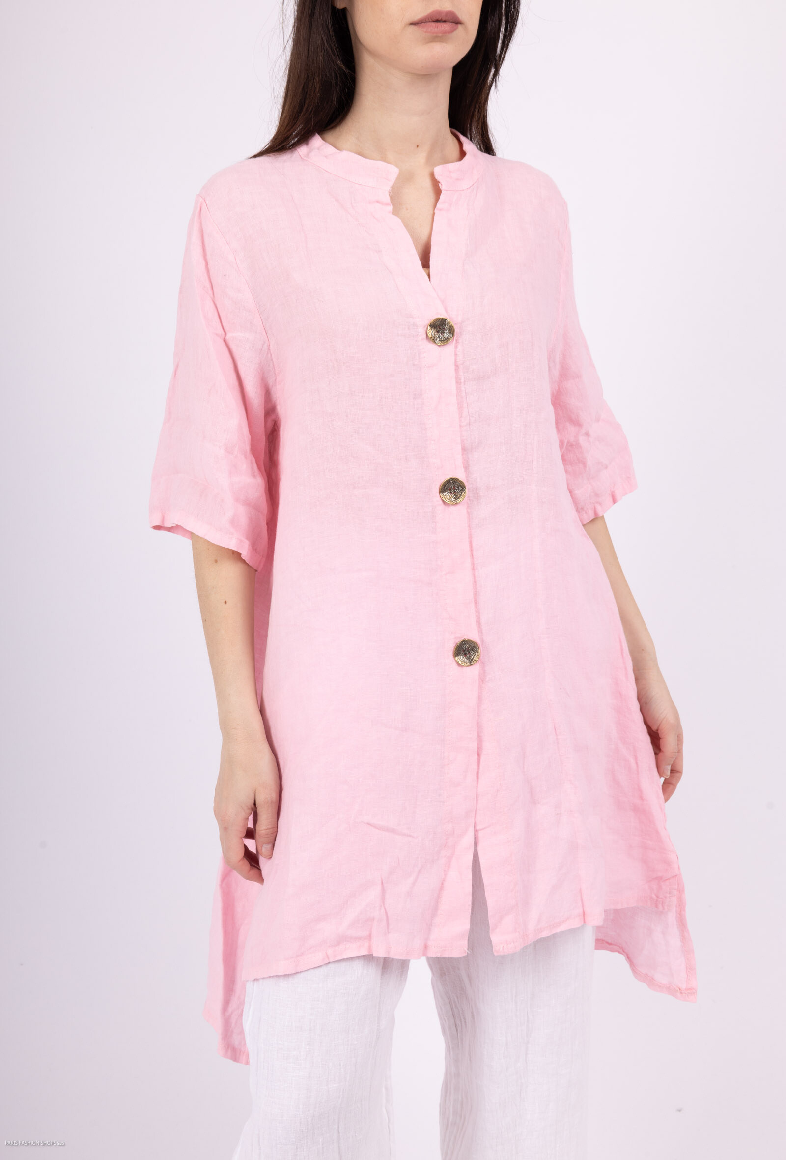 Wholesaler Charmante - Long linen shirt (made in Italy)