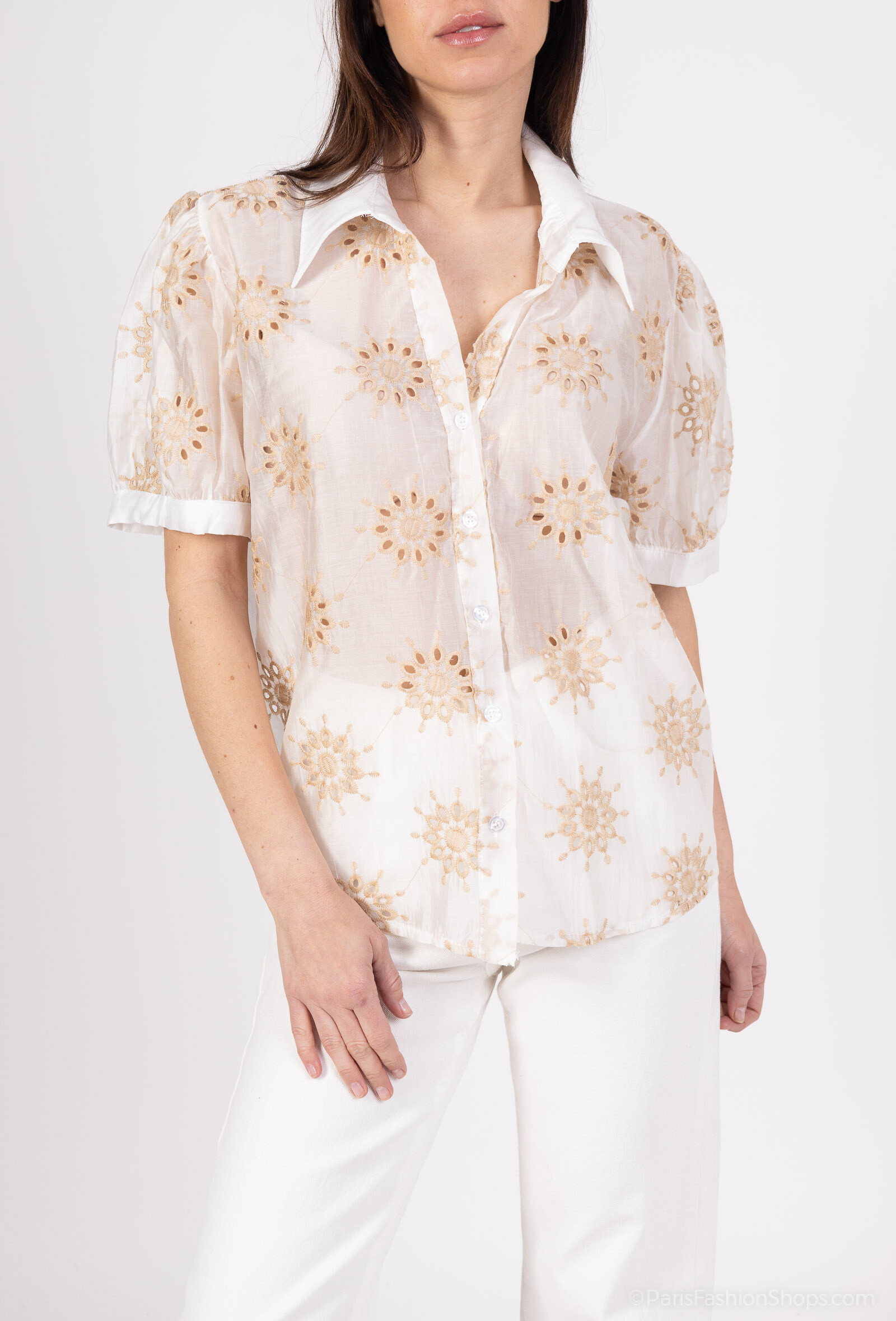 Wholesaler Charmante - Tencel embroidery shirt (made in Italy)