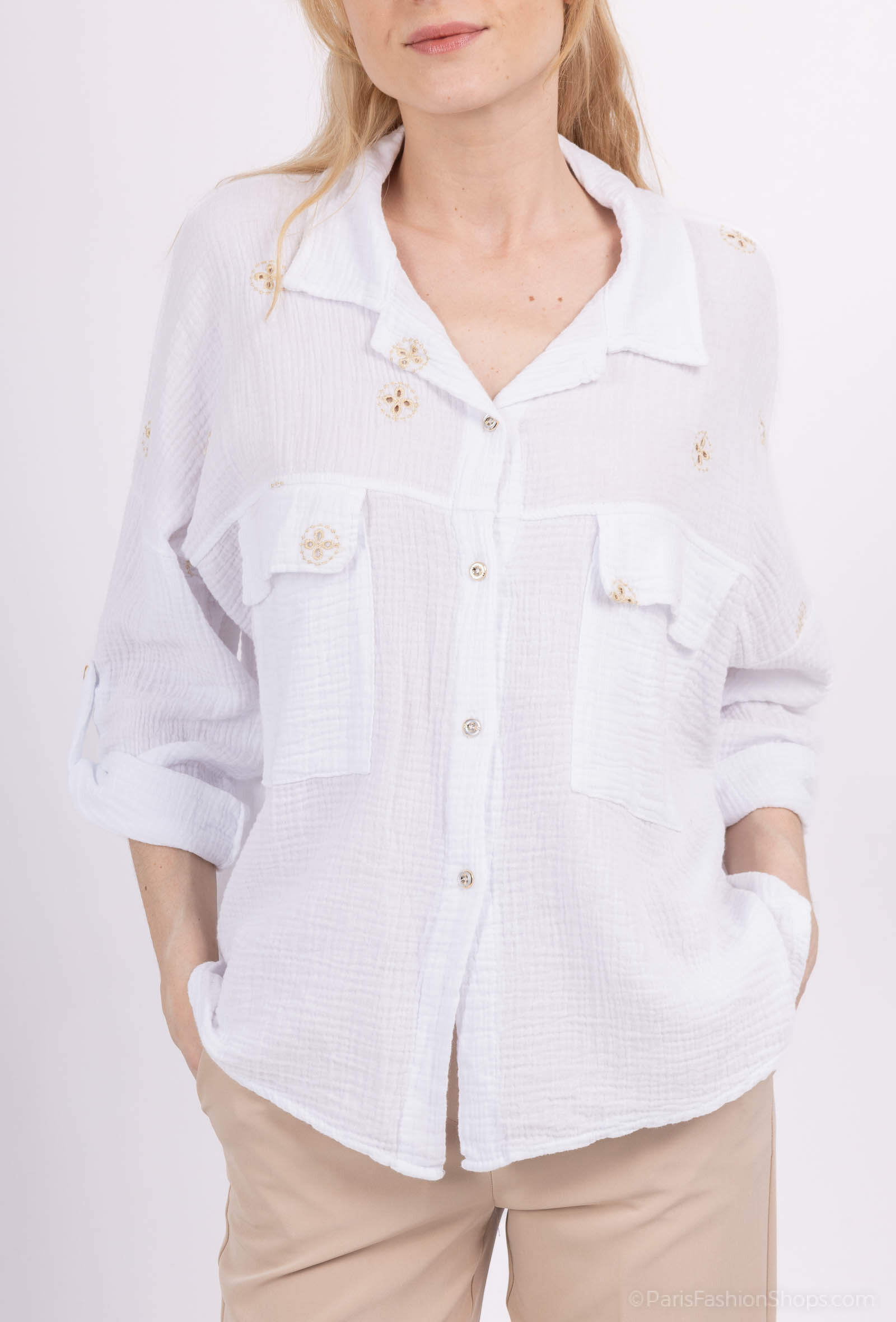 Wholesaler Charmante - Cotton gauze shirt (made in Italy)
