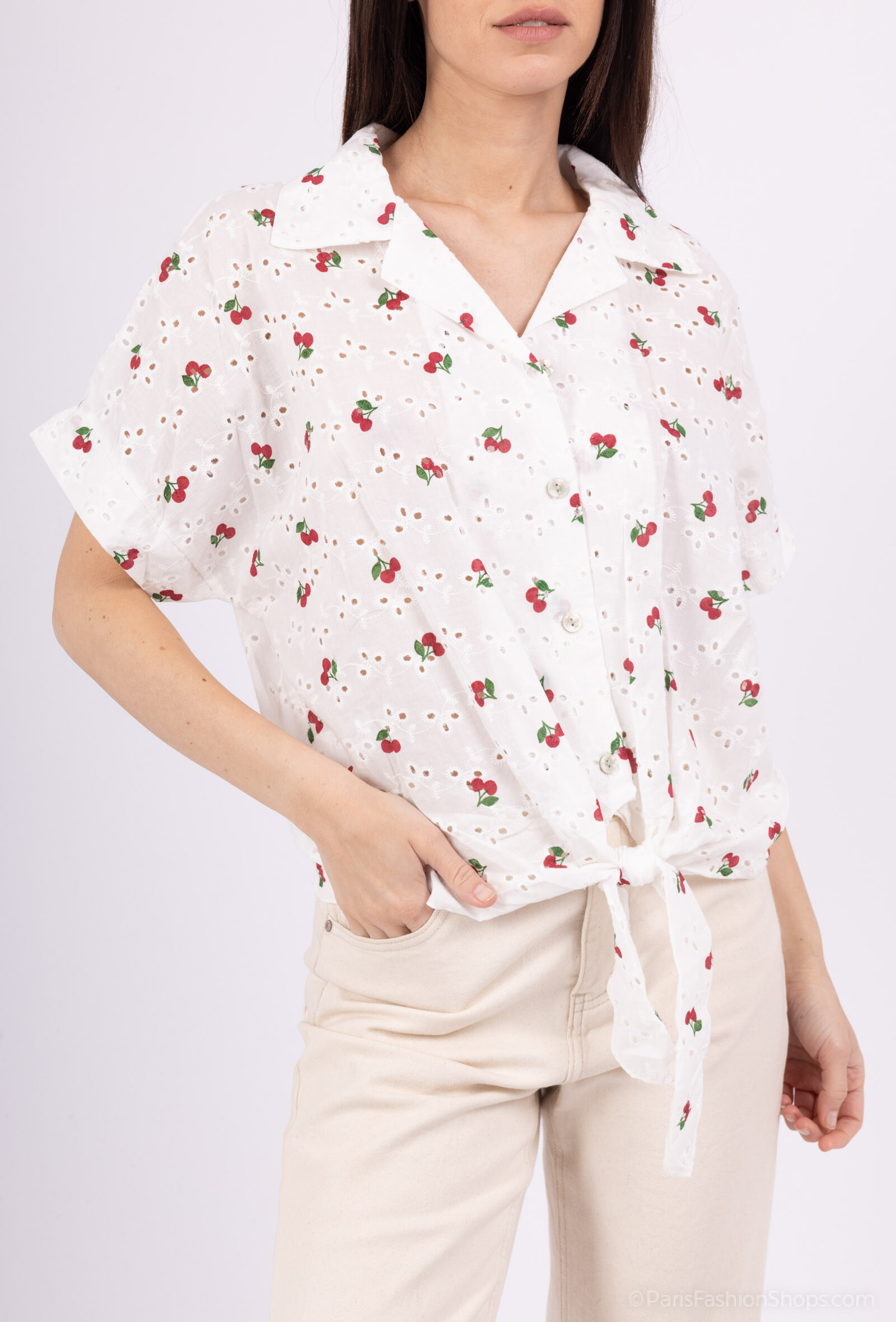 Wholesaler Charmante - Cotton embroidery shirt (Made in Italy)