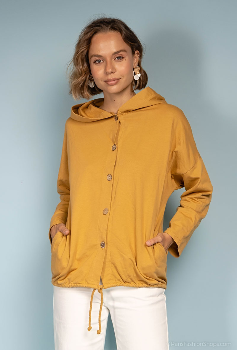 Wholesaler Charmante - Vest with cotton hood (made in Italy)