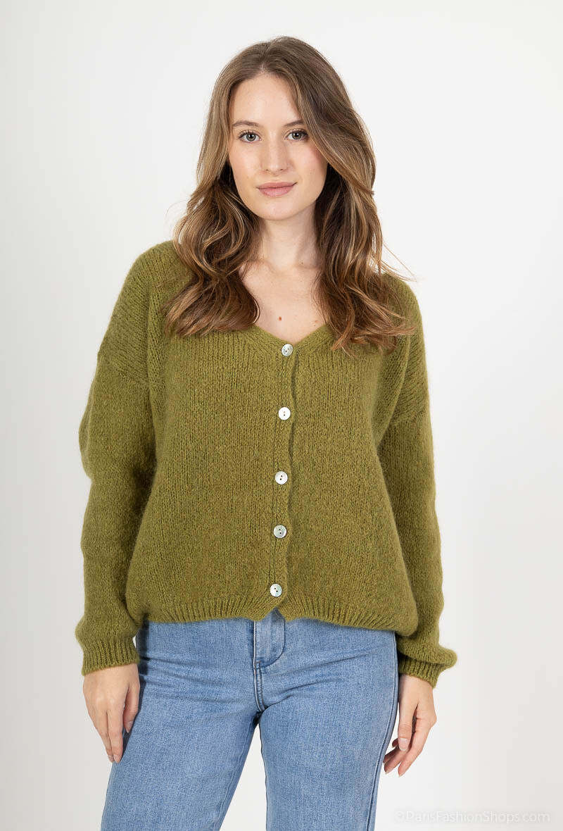 Wholesaler Charmante - Basic kid mohair cardigan (made in Italy)