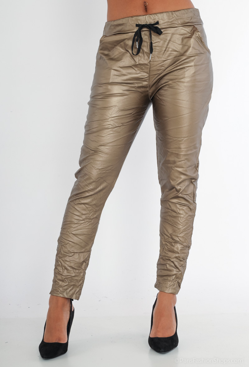 Grossiste Charmante - Pantalon stretch en similicuir (made in italy)