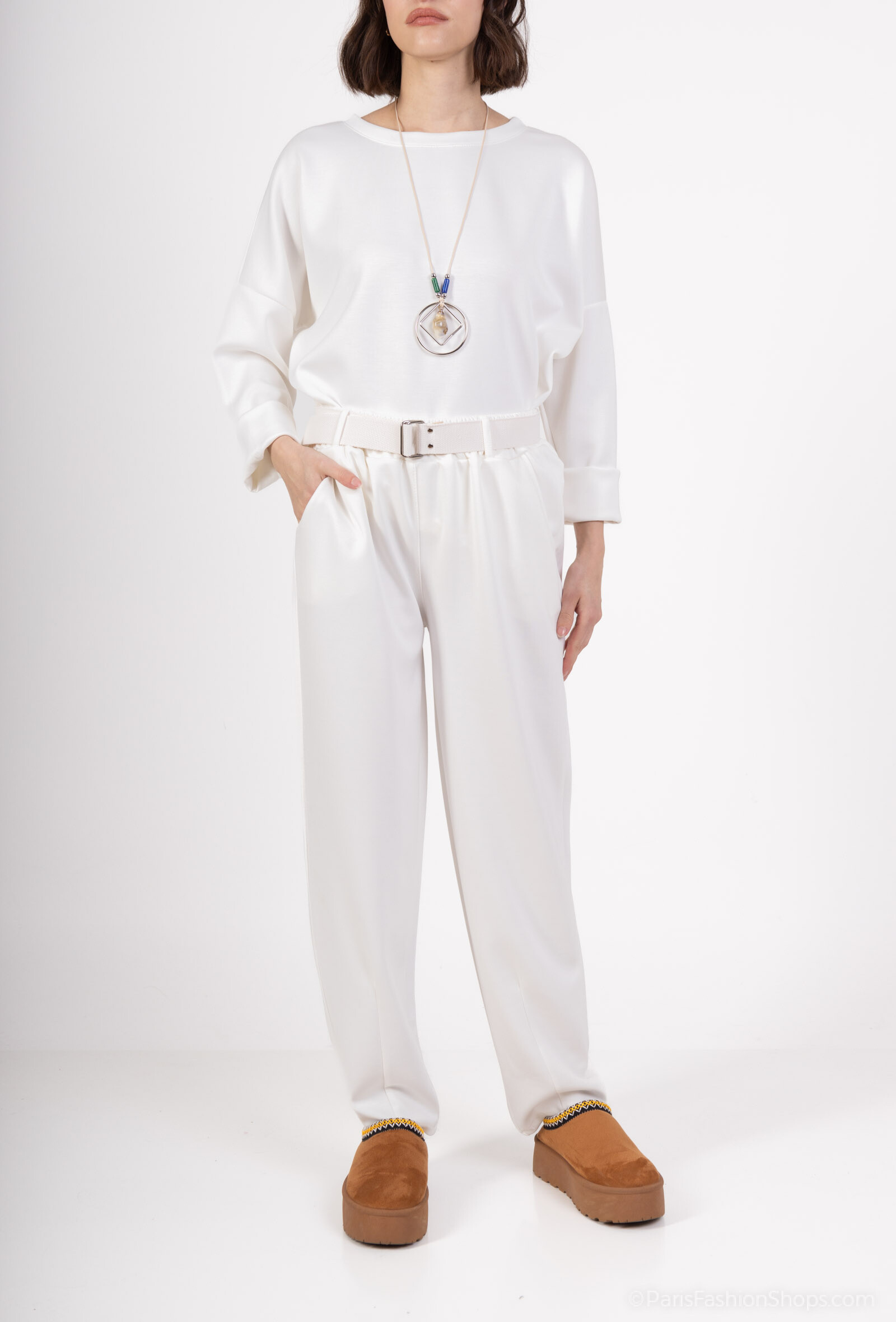 Wholesaler Charmante - Viscose stretch pants (made in Italy) Fabric (modal air layer)