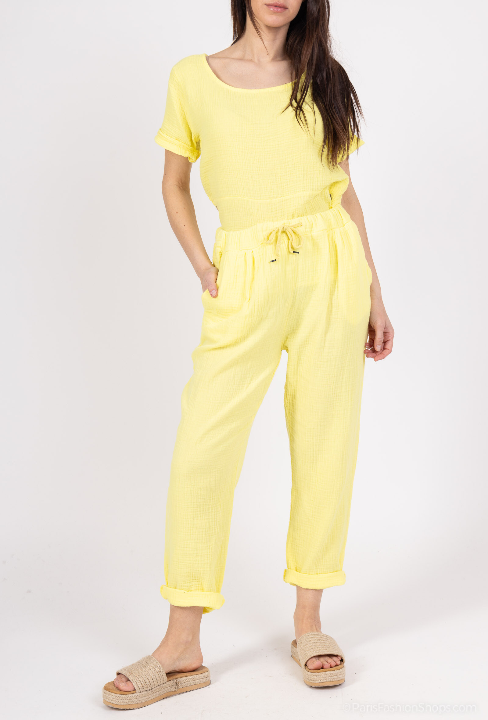 Wholesaler Charmante - Cotton gauze pants (Made in Italy)