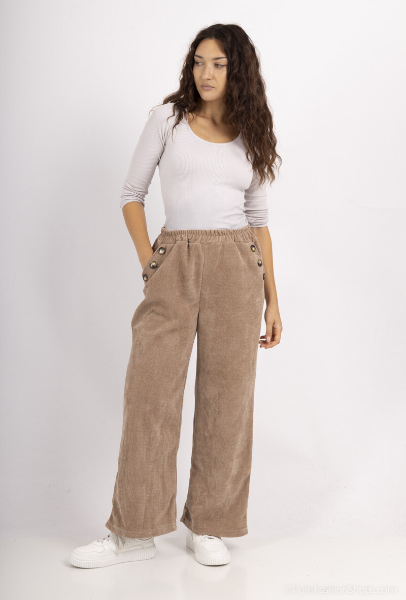 Grossiste Charmante - Pantalon stretch en velours (made in Italy)