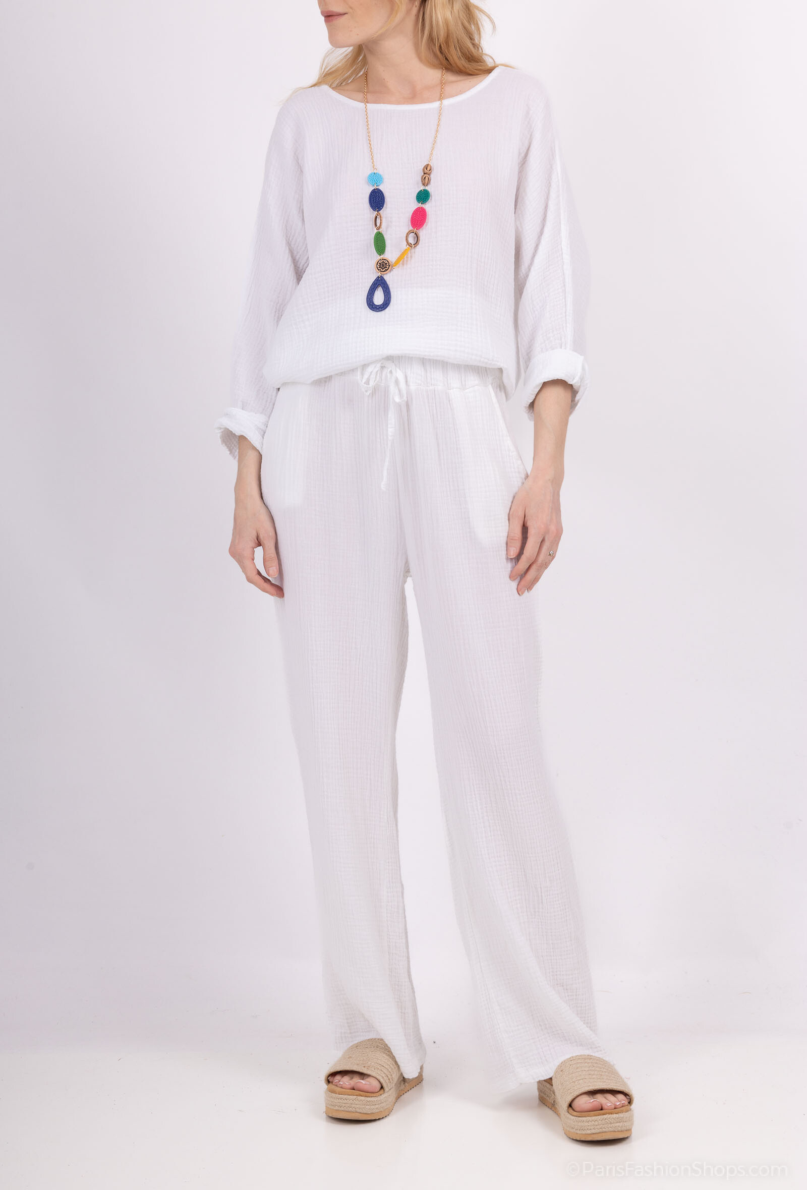Wholesaler Charmante - Cotton gauze pants (Made in Italy)
