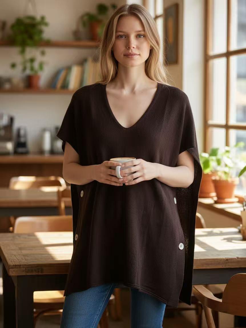 Grossiste Charmante - Poncho en viscose (Fabriqué en Italie)
