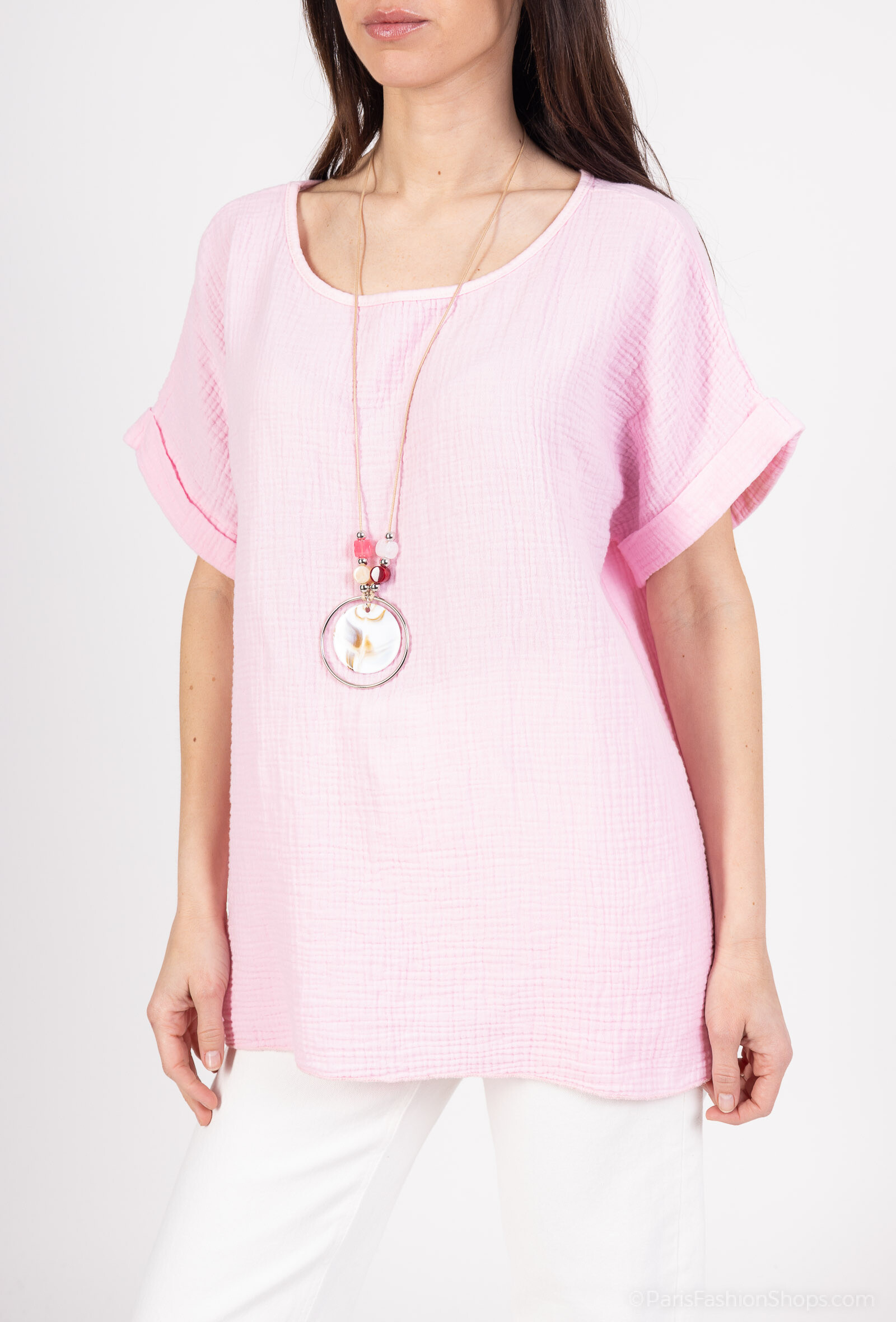 Wholesaler Charmante - Top in cotton gauze (made in Italy)