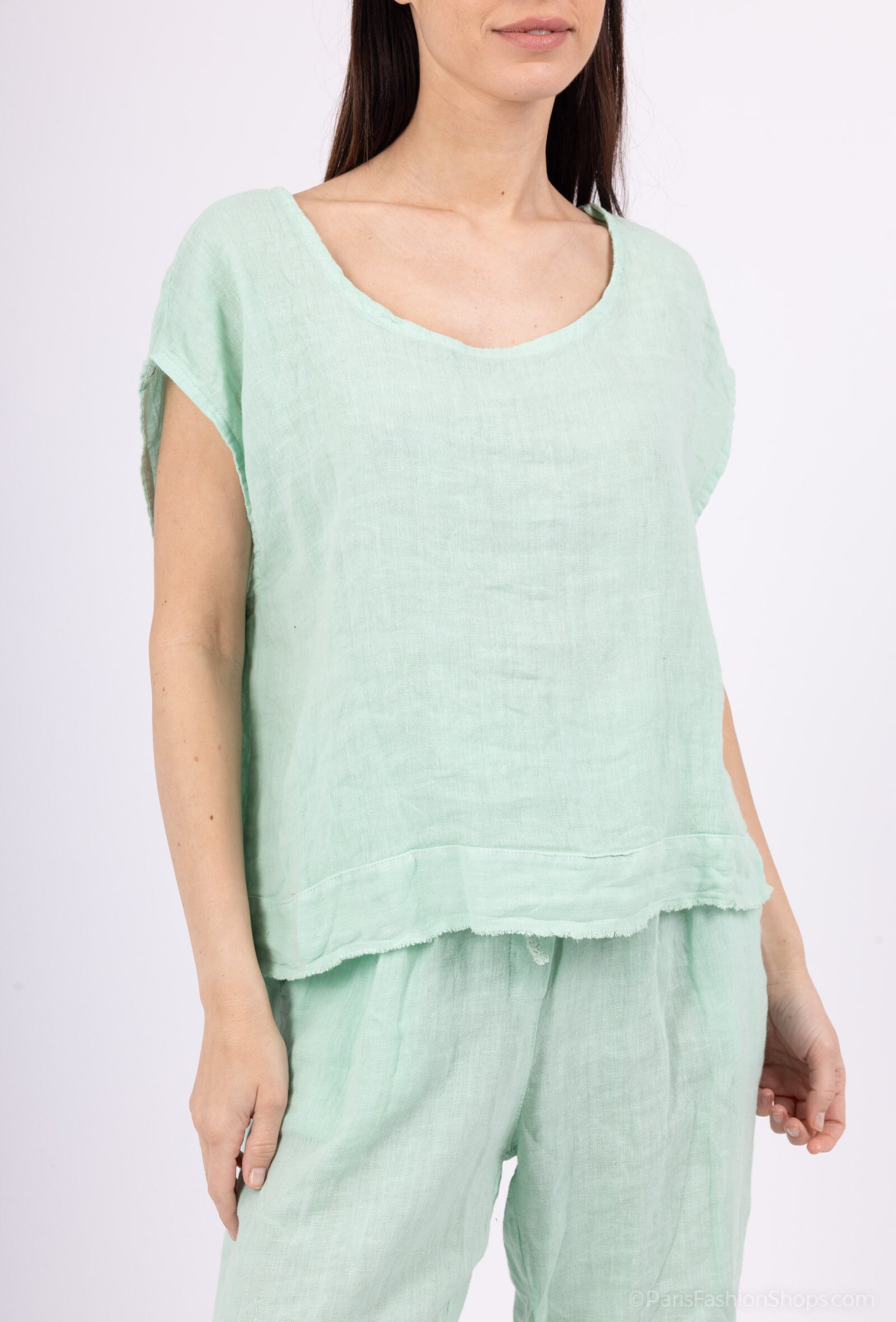 Wholesaler Charmante - Linen top (made in Italy)