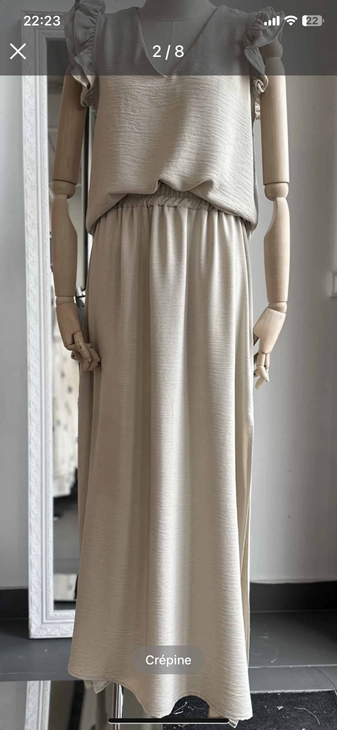Jupe Crépine - Beige - 2 - grand format