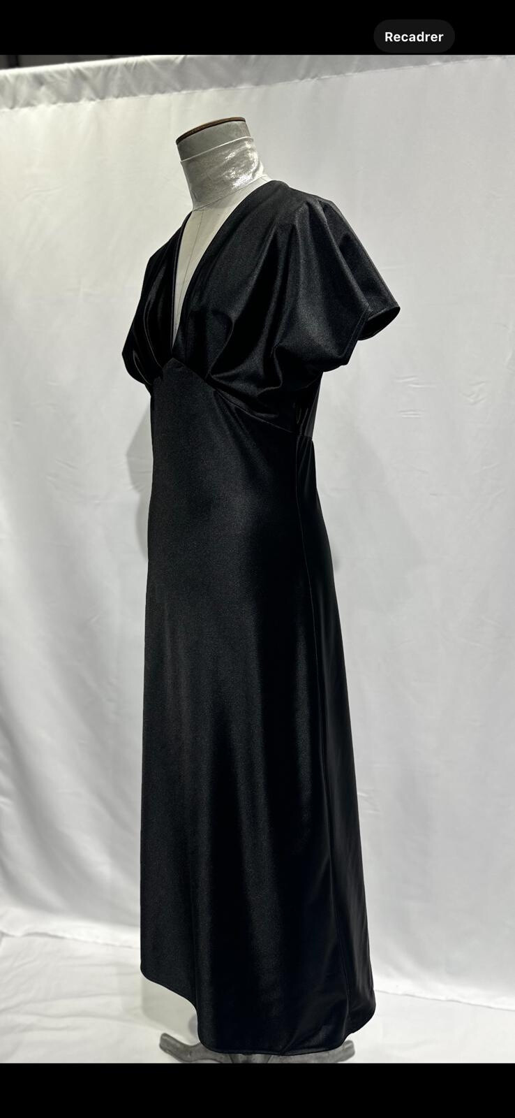 Robe longue satiné - Noir - 5 - grand format