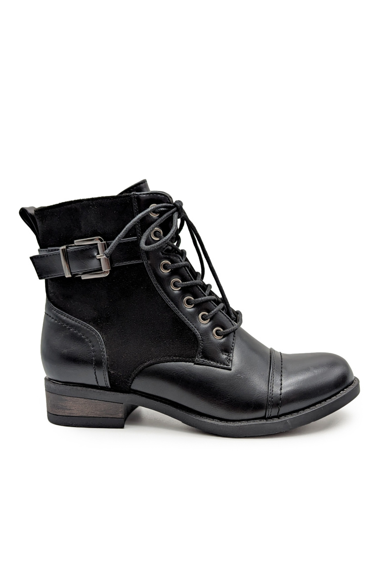 Wholesaler CHC SHOES - Ankle boot with laces and a decorative buckle