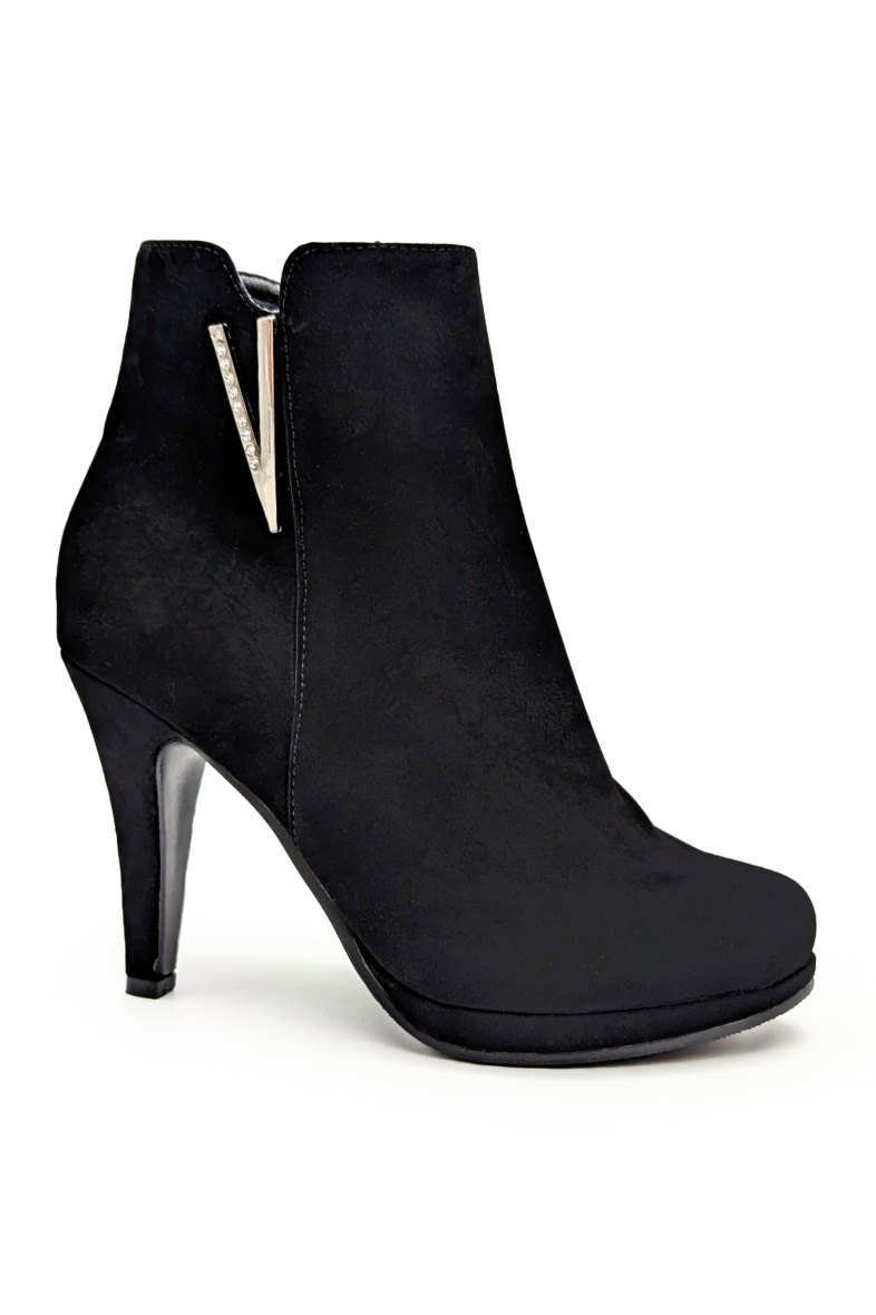 Wholesaler CHC SHOES - Stiletto heel ankle boot with V-shaped ornament