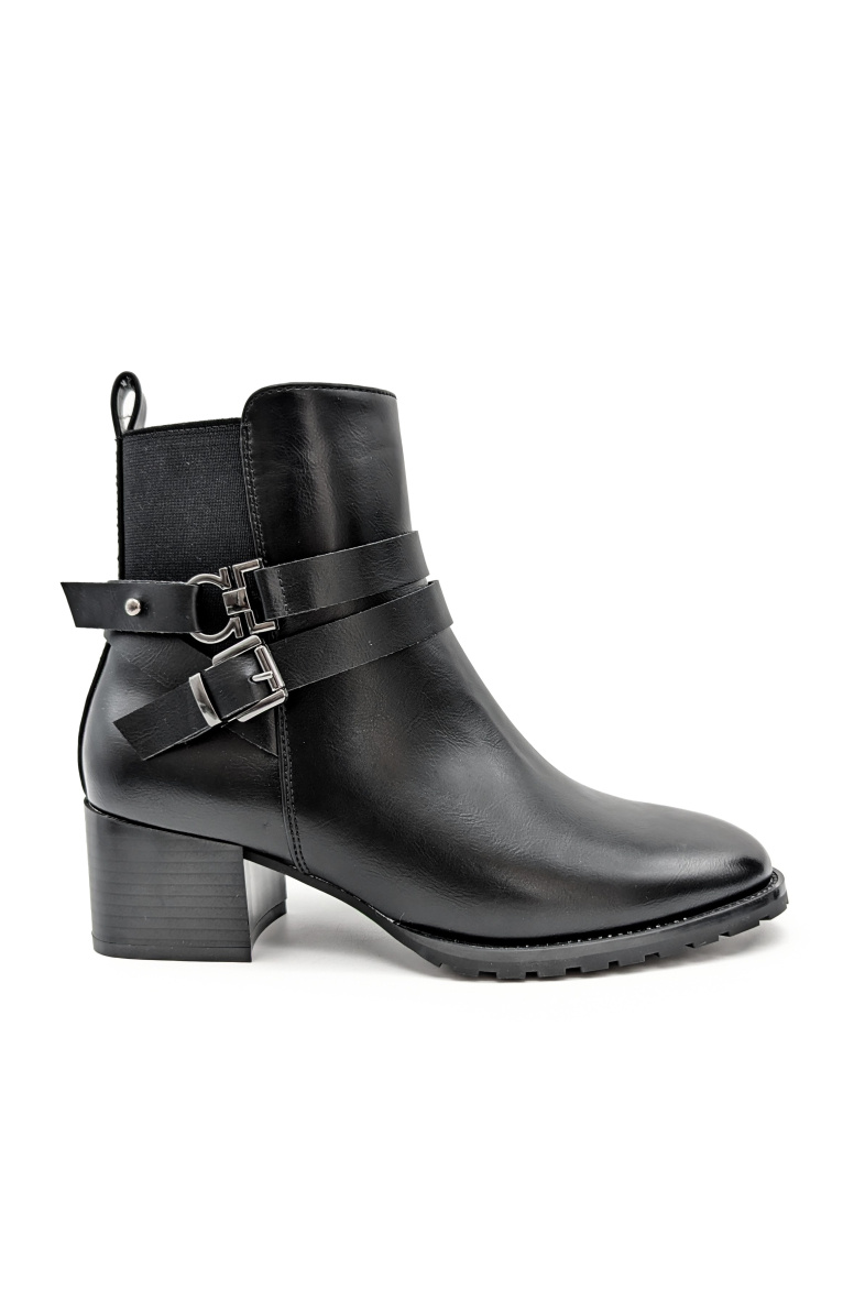 Wholesaler CHC SHOES - Ankle boots with elastic side and two buckles connected by straps