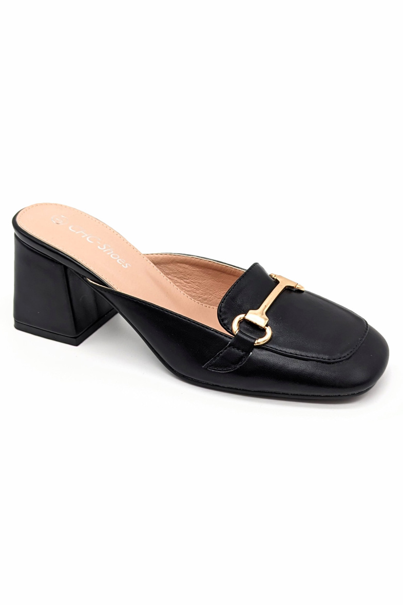 Grossiste CHC SHOES - Mule à talon avec ornement métallique à l'avant