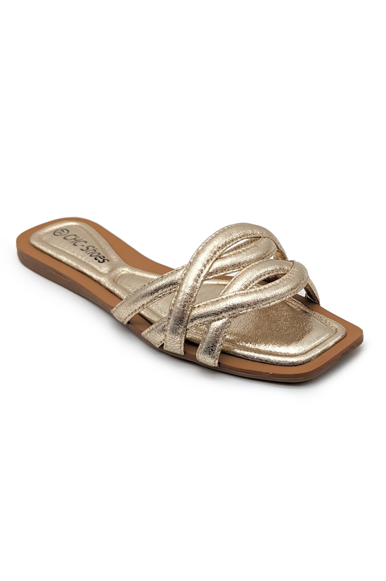 Grossiste CHC SHOES - Sandale plate avec joli motif sur la bride