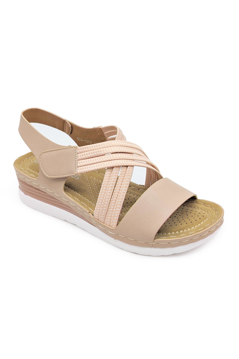 Wholesaler CHC SHOES - Comfortable sandal with elastic straps and velcro