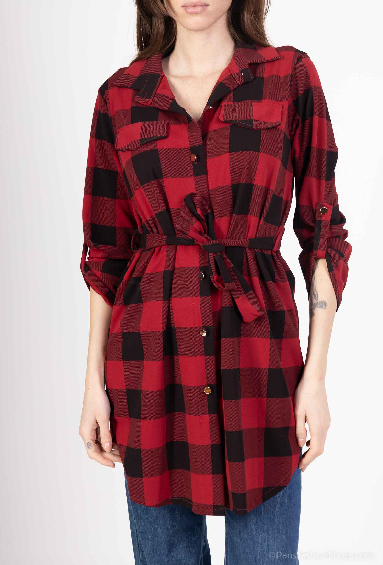 Wholesaler CHEN MODE - Checkered tunic shirt