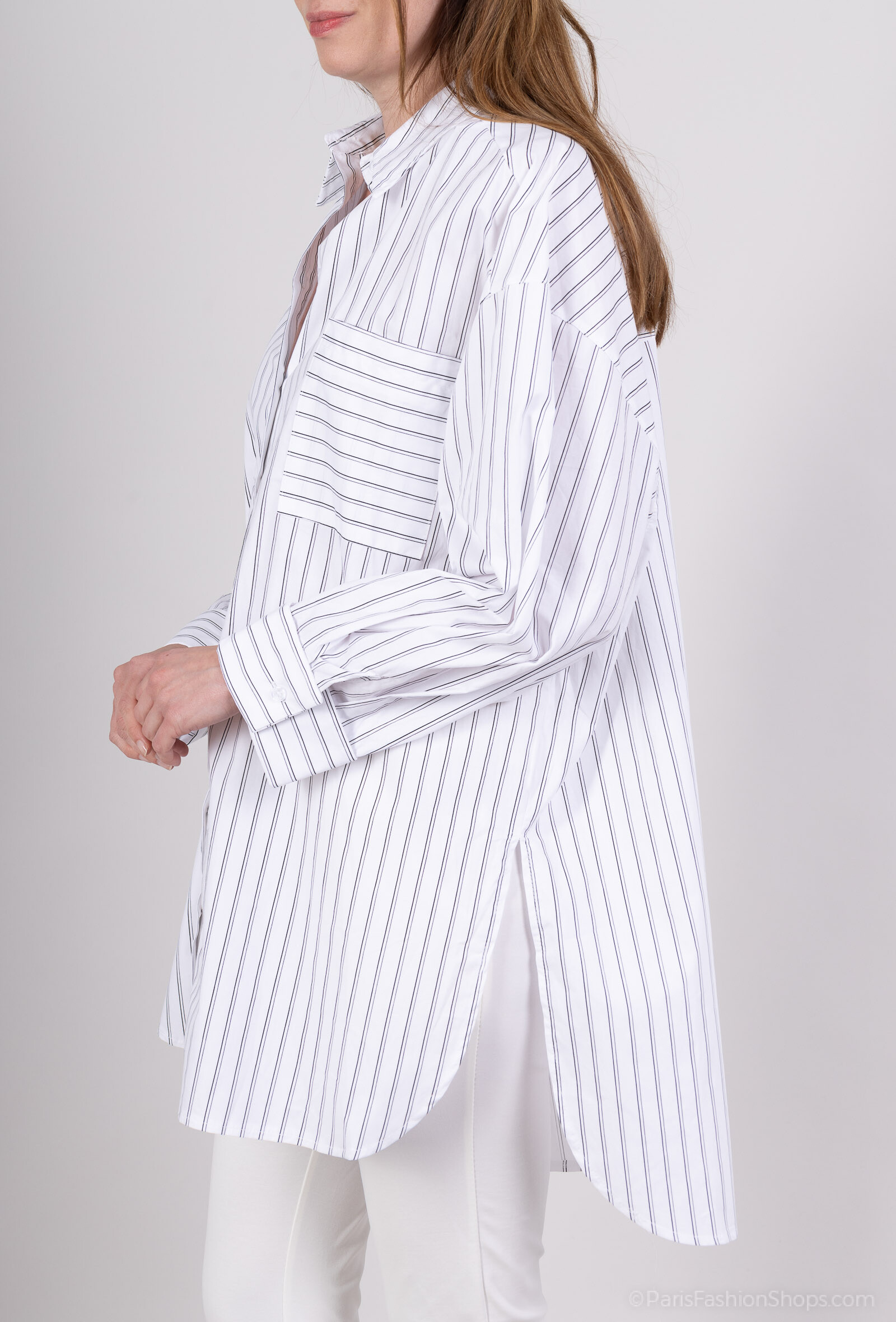 Mayorista CHEN MODE - Camisa a rayas de gran tamaño: el look informal y de moda