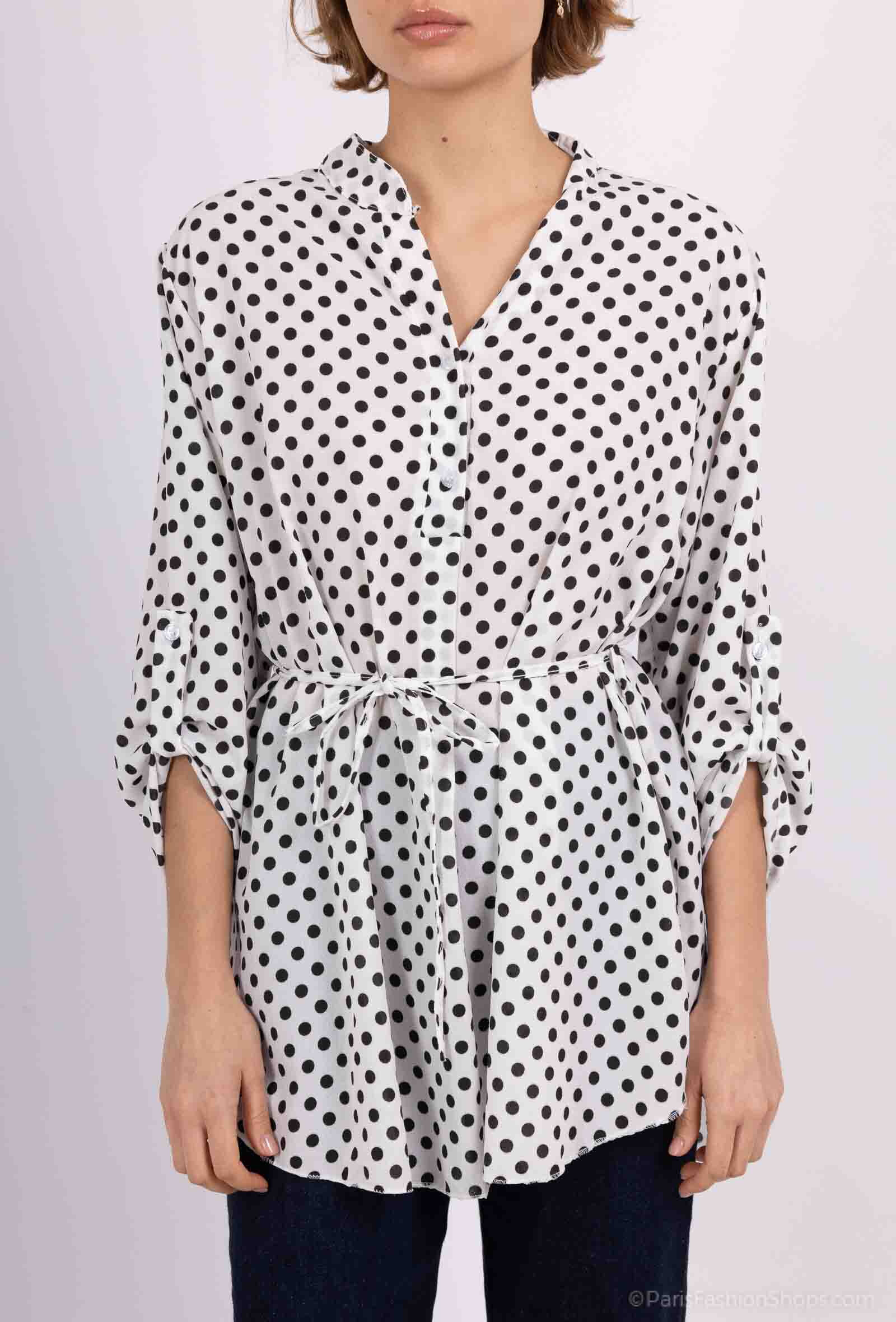 Wholesaler CHEN MODE - Shirt with peas and fine belt