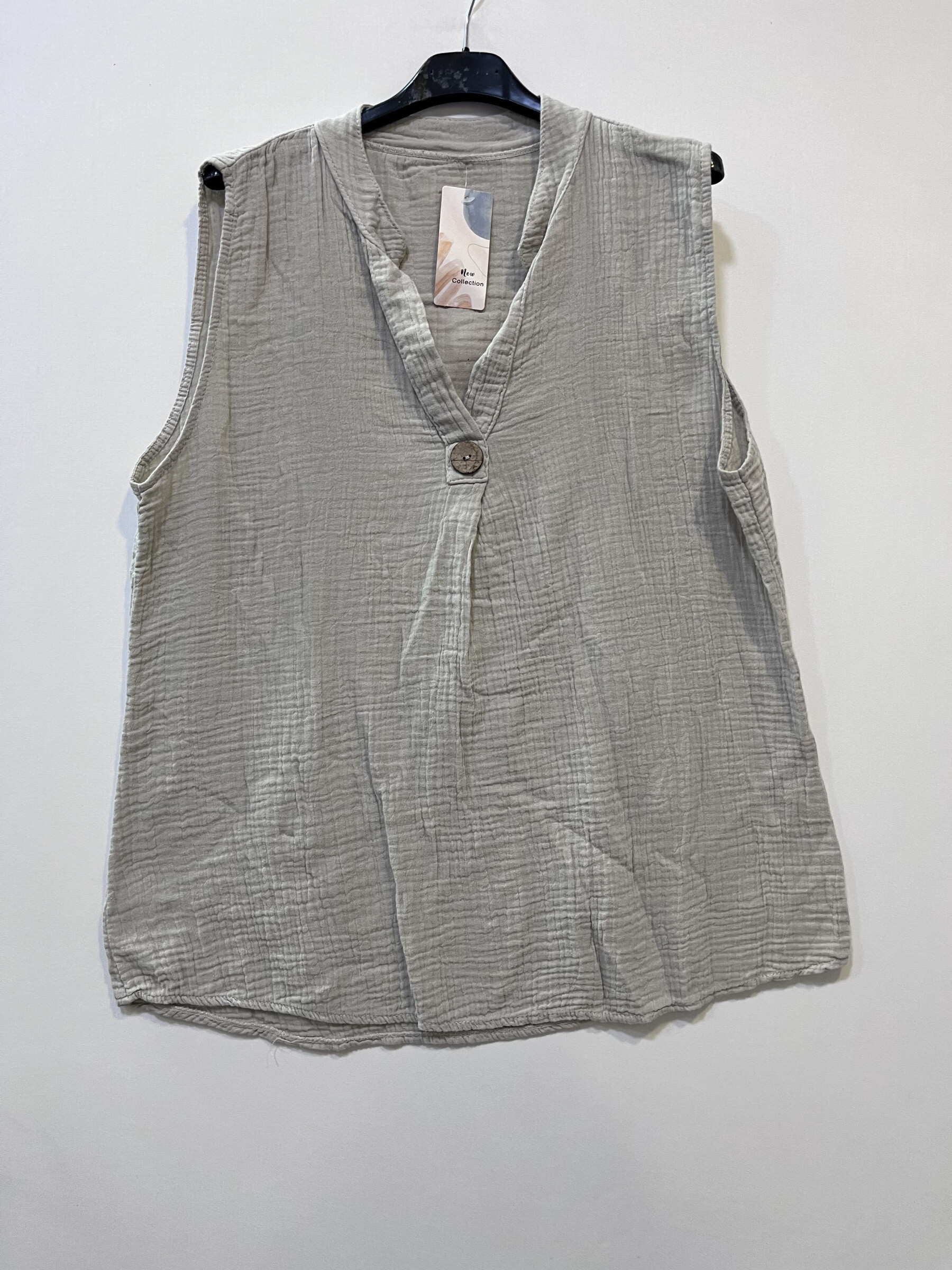 Großhändler CHEN MODE - Baumwollgaze -Tanktop - Licht, Natural und Ultra bequem