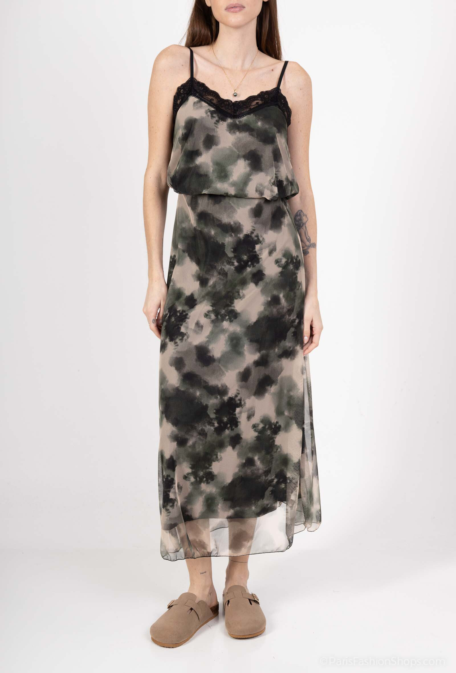 Wholesaler CHEN MODE - Green degraded skirt set