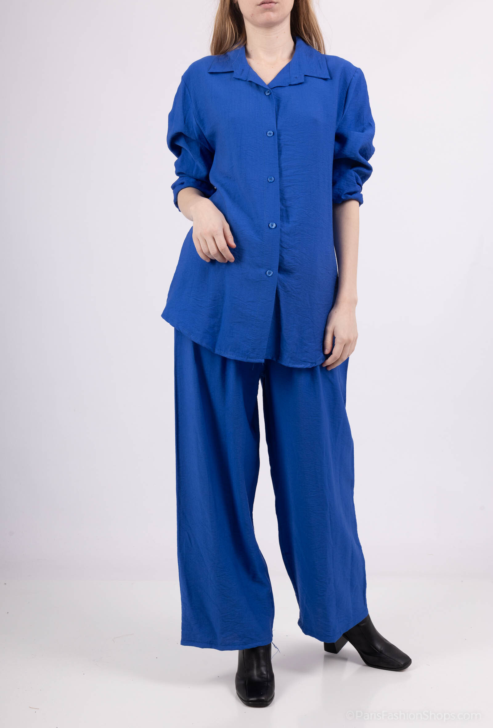 Wholesaler CHEN MODE - Comfortable set with mid-length shirt-elegance and relaxation