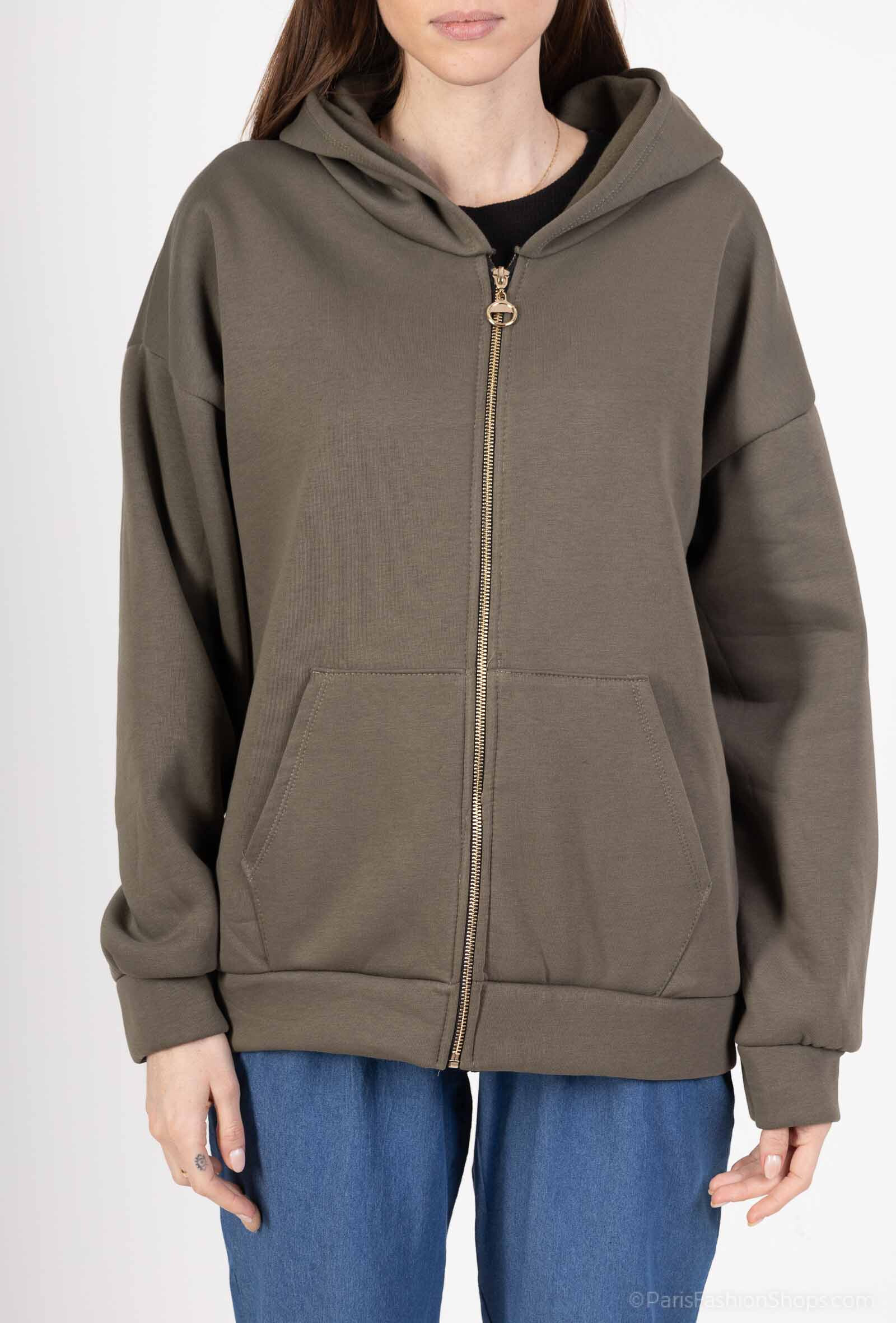 Wholesaler CHEN MODE - Hooded zipped sweatshirt