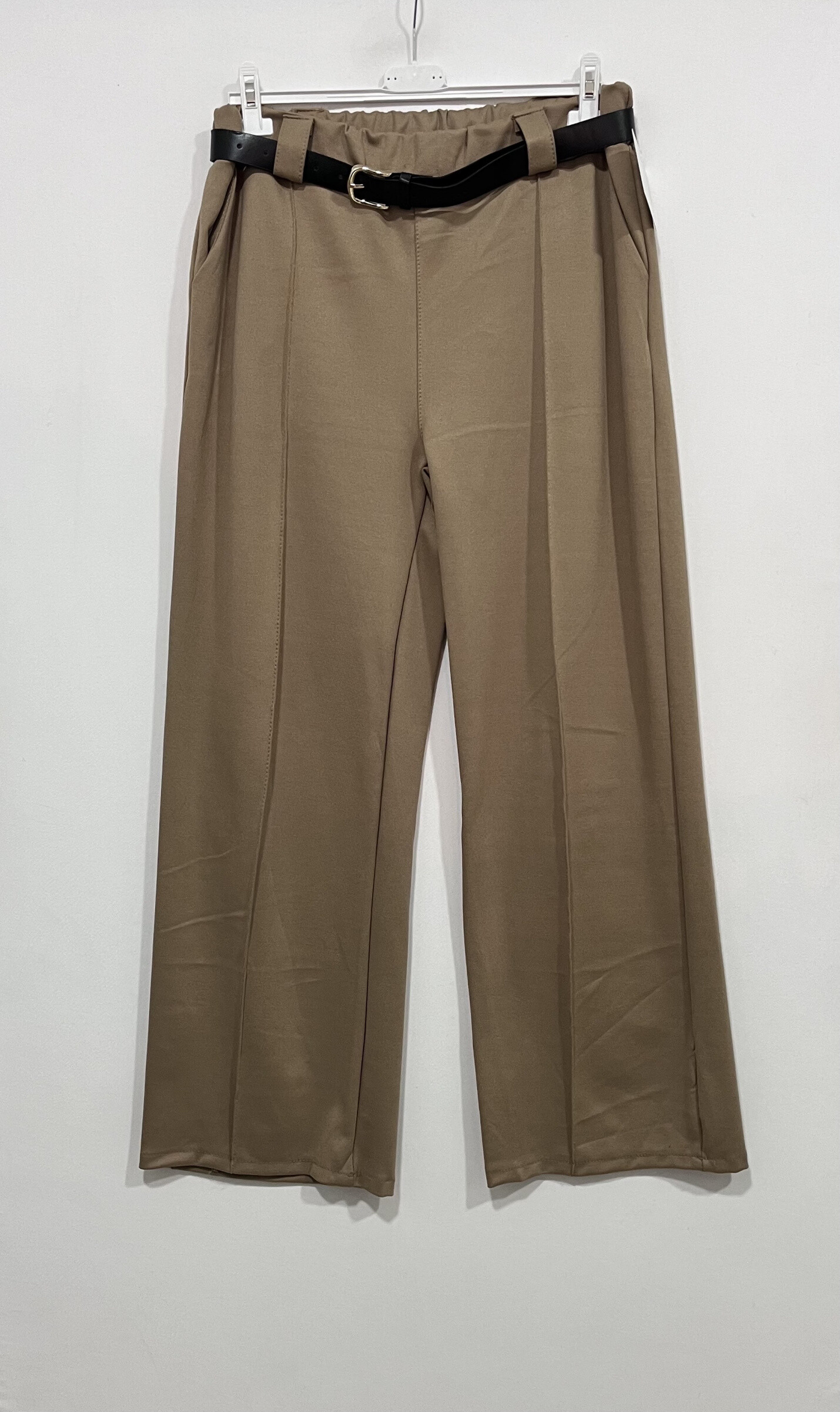 Longueur 108cm, Longueur d'entrejambe 75cm, Largeur hanche 60-70cm. Pantalon Chic et Confort pour femme, automne/hiver, en viscose, nylon et élasthanne, idéal pour élégance quotidienne.