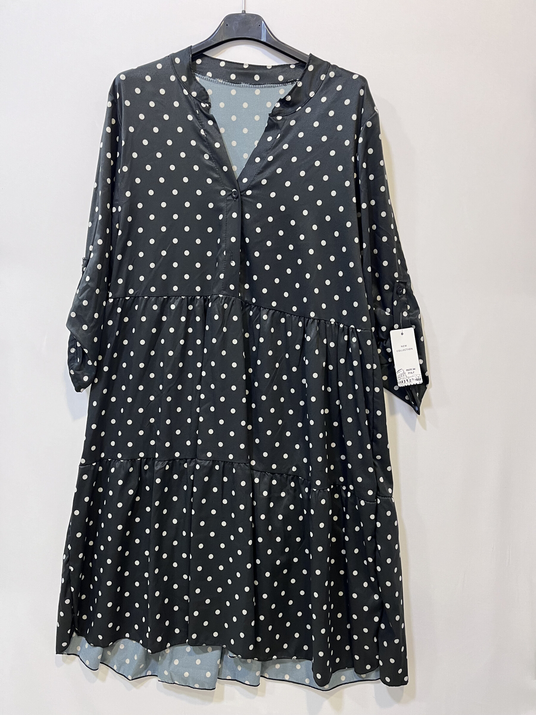 Wholesaler CHEN MODE - Dress with white pea - elegance and retro style