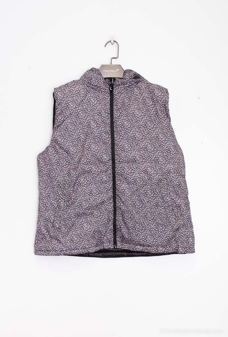 Wholesaler Cherry Berry - Women's reversible sleeveless down jacket with removable hood