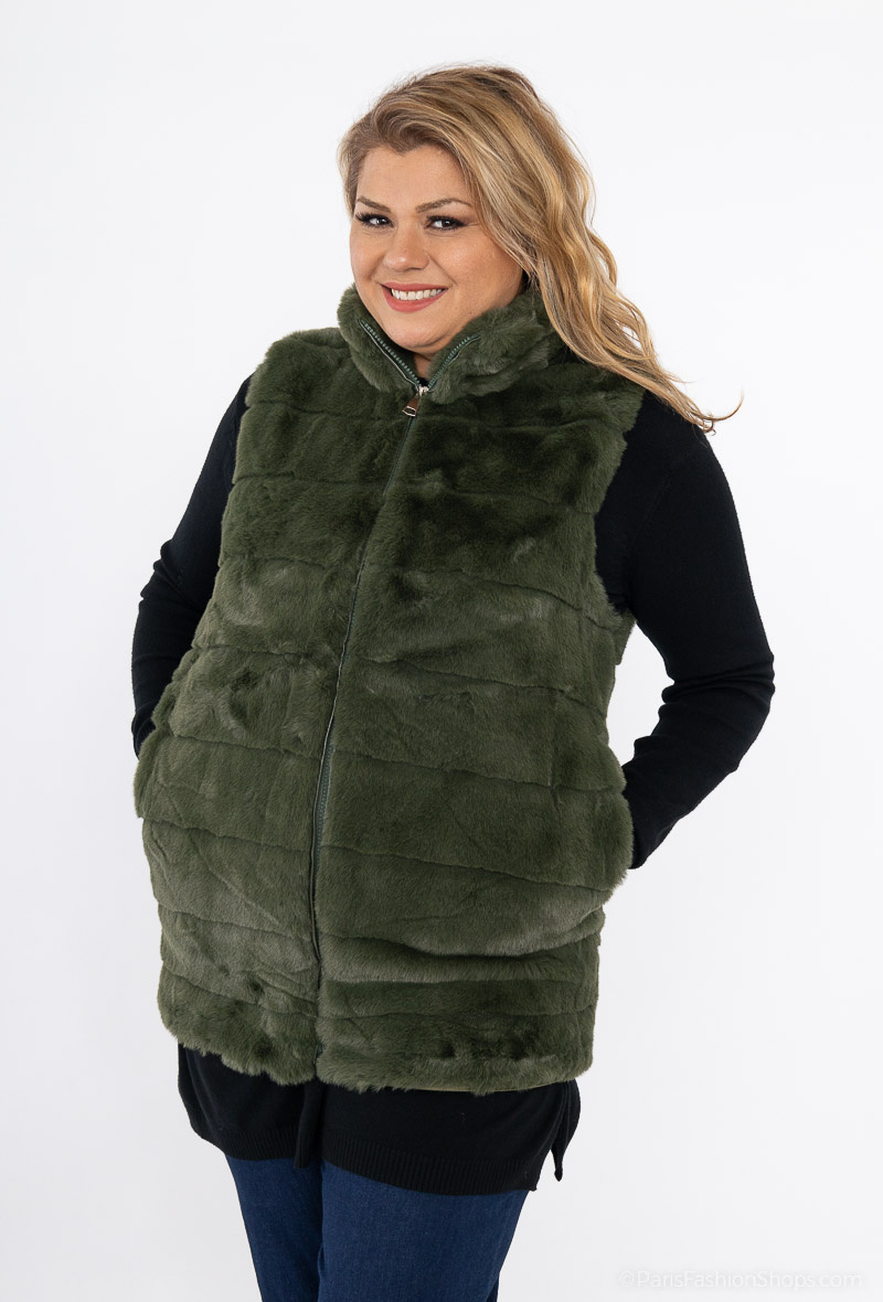 Wholesaler Cherry Berry - Sleeveless faux fur vest