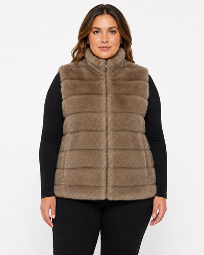 Grossiste Cherry Berry - Gilet sans manches imitation vison – Fausse fourrure – Taille XL Grossiste Cherry Berry - Gilet sans manches imitation vison – Fausse fourrure – Taille XL