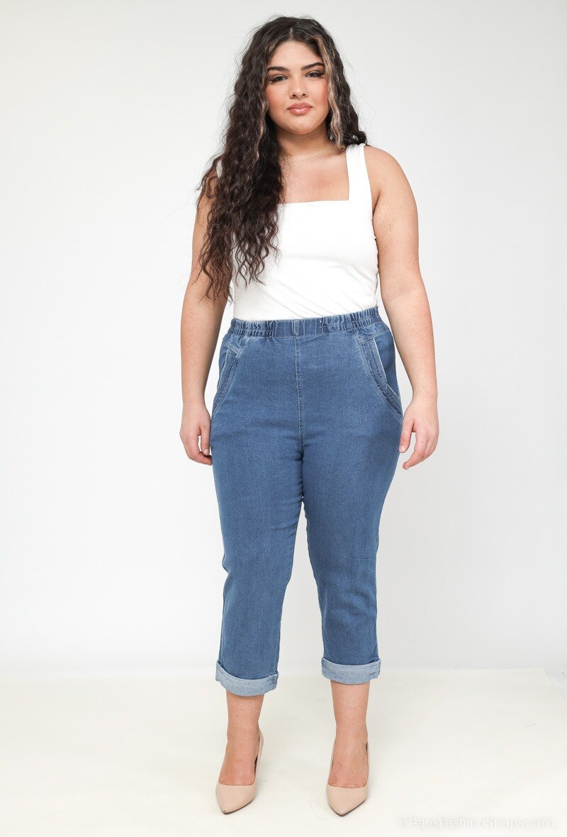 Wholesaler Cherry Berry - Elastic waist denim pants