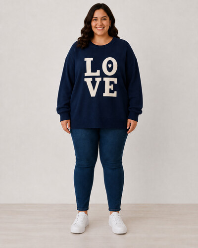 Großhändler Cherry Berry - Großer LOVE Pullover – Ref. P11847 Großhändler Cherry Berry - Großer LOVE Pullover – Ref. P11847